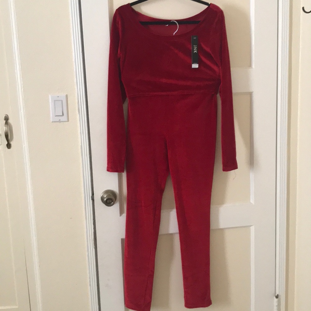 Red velvet crop top set